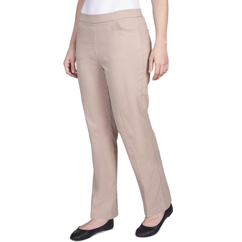 Alfred Dunner womens Petite Classic Allure Fit Proportioned With Elastic Comfort Waistband Casual Pants, Tan, 18 Petite US - Image 3